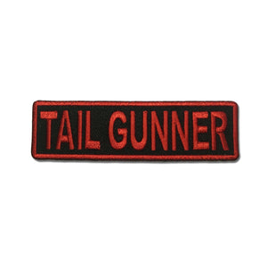Tail Gunner Red on Black Patch - PATCHERS Iron on Patch