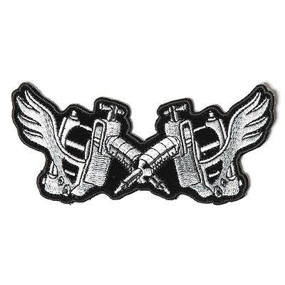 Tattoo Guns Wings Patch - PATCHERS Iron on Patch