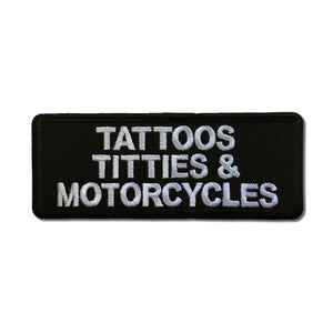 Tattoos Titties and Motorcycles Patch - PATCHERS Iron on Patch