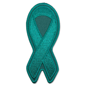 Teal Ribbon Patch - PATCHERS Iron on Patch