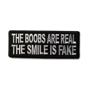 The Boobs are Real The Smile is Fake Patch - PATCHERS Iron on Patch