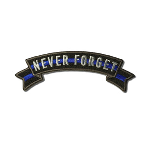 Thin Blue Line Never Forget Rocker Patch - PATCHERS Iron on Patch