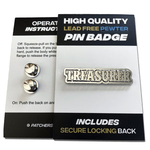 Treasurer 3D Polished Pewter Pin Badge - PATCHERS Pin Badge