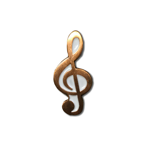 Treble Clef Antique Copper Plated Pin Badge - PATCHERS Pin Badge