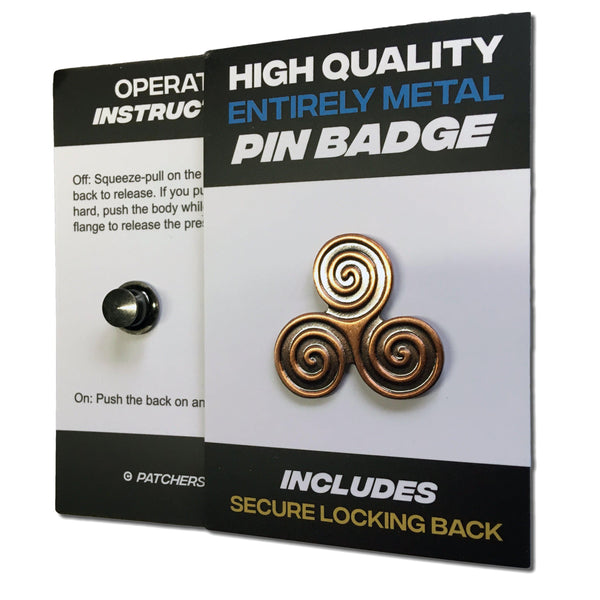 Triple Spiral Triskelion Pin Badge - PATCHERS Pin Badge