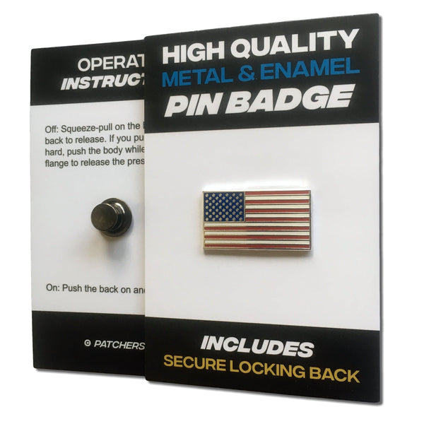 US Flag Pin Badge - PATCHERS Pin Badge