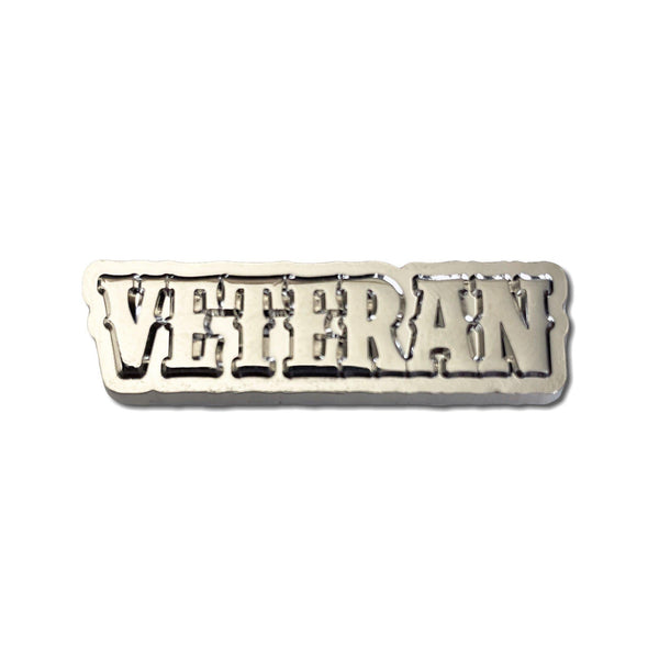 Veteran 3D Polished Pewter Pin Badge - PATCHERS Pin Badge