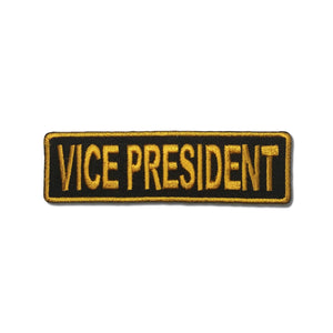 Vice President Yellow on Black Patch - PATCHERS Iron on Patch