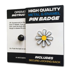 White Hippy Daisy Pin Badge - PATCHERS Pin Badge