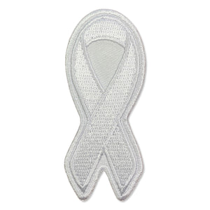 White Ribbon Patch - PATCHERS Iron on Patch