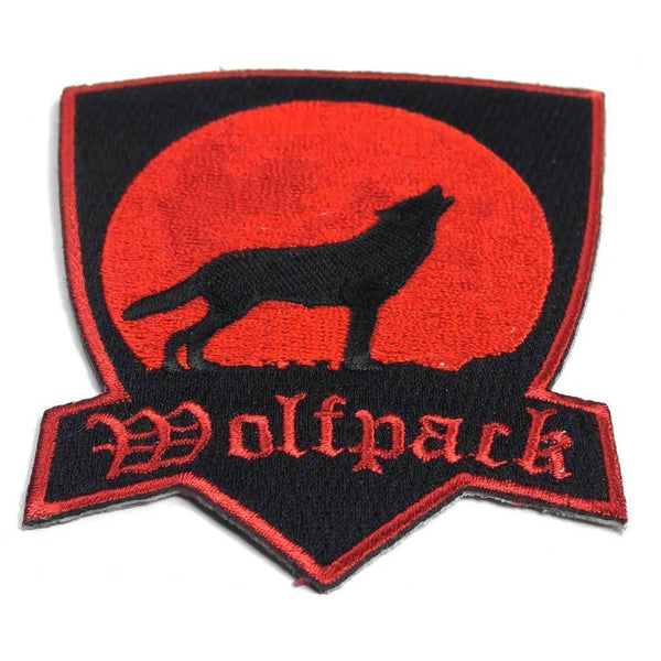Wolfpack Howling Wolf Black Red Patch - PATCHERS Iron on Patch