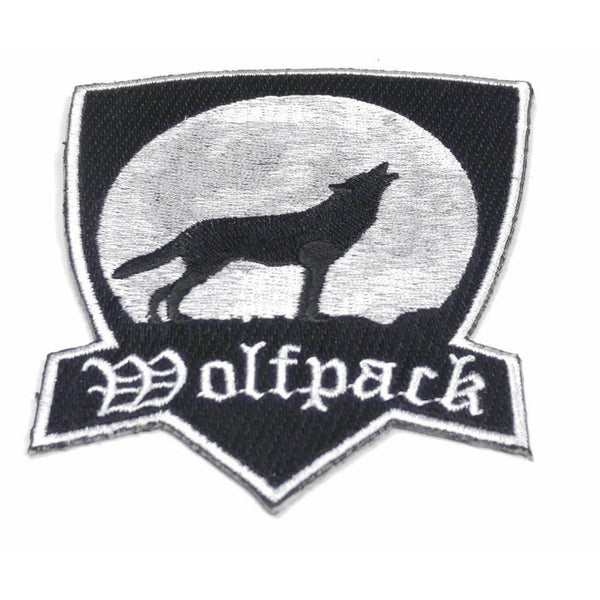 Wolfpack Howling Wolf Black White Patch - PATCHERS Iron on Patch