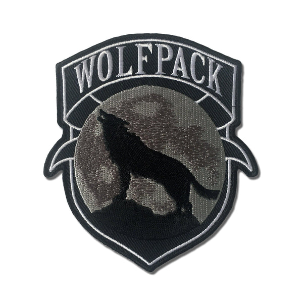 Wolfpack Howling Wolf Moon Silhouette Patch - PATCHERS Iron on Patch