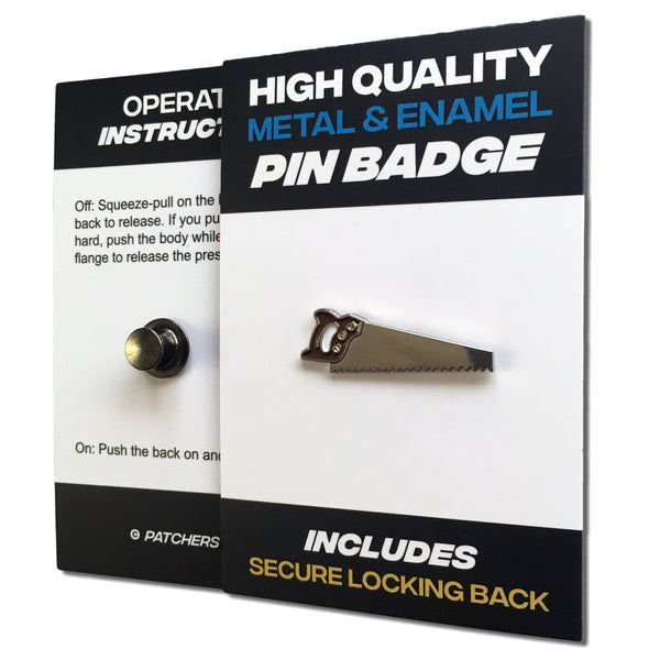Wood Saw Pin Badge - PATCHERS Pin Badge