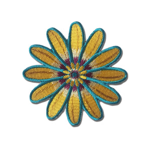 Yellow Blue Purple Flower Patch - PATCHERS Iron on Patch
