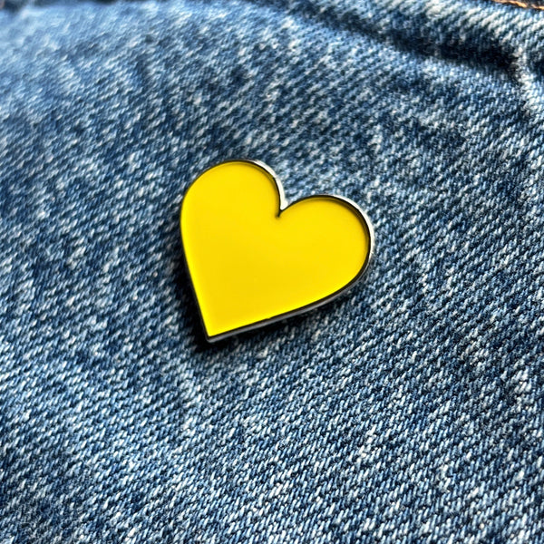 Yellow Heart Pin Badge - PATCHERS Pin Badge