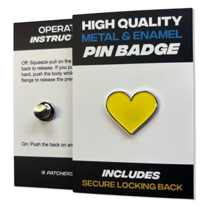 Yellow Heart Pin Badge - PATCHERS Pin Badge