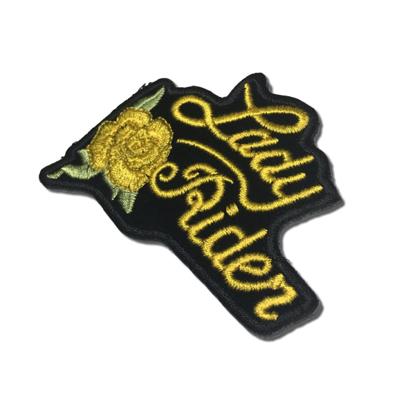 Yellow Lady Rider Rose Patch - PATCHERS Iron on Patch
