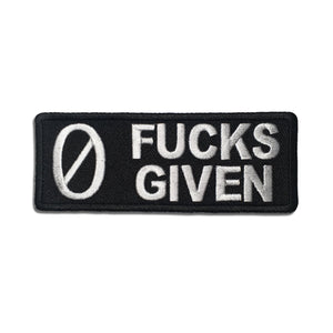 Zero Fucks Given Patch - PATCHERS Iron on Patch